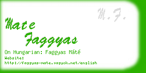 mate faggyas business card